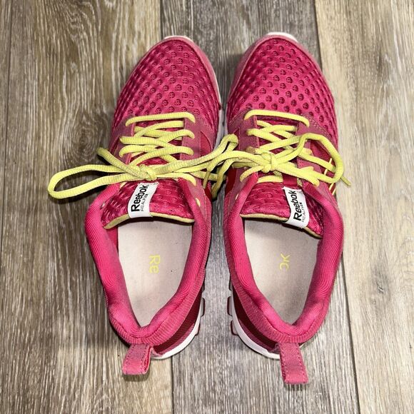 Reebok Womens US Size 7.5 Realflex Scream 2.0 V45149 Pink Yellow Running Shoes - Picture 8 of 12
